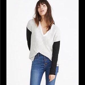 Madewell warm light V-Neck Sweater merino wool alpaca blend
